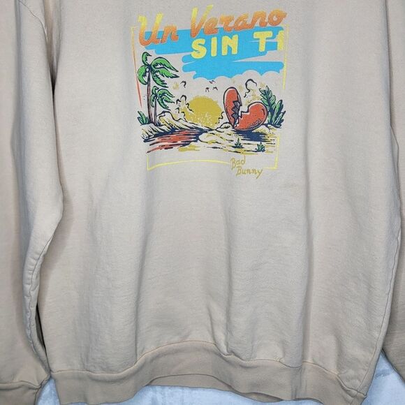 Bad Bunny Beige Un Verano Sin Ti Concert Tour Heavyweight Sweater Size XL - Picture 3 of 6